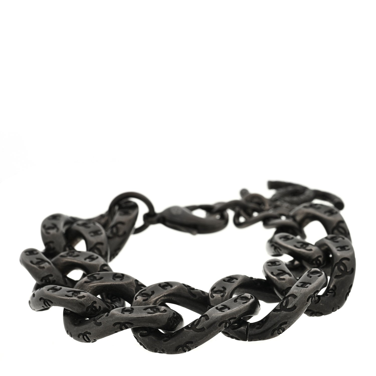 Chanel Metal Chain Link CC Bracelet Ruthenium 1 of 3