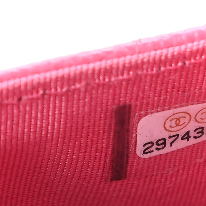 Chanel Caviar Quilted CC Zip Card Holder Pink 9 of 11