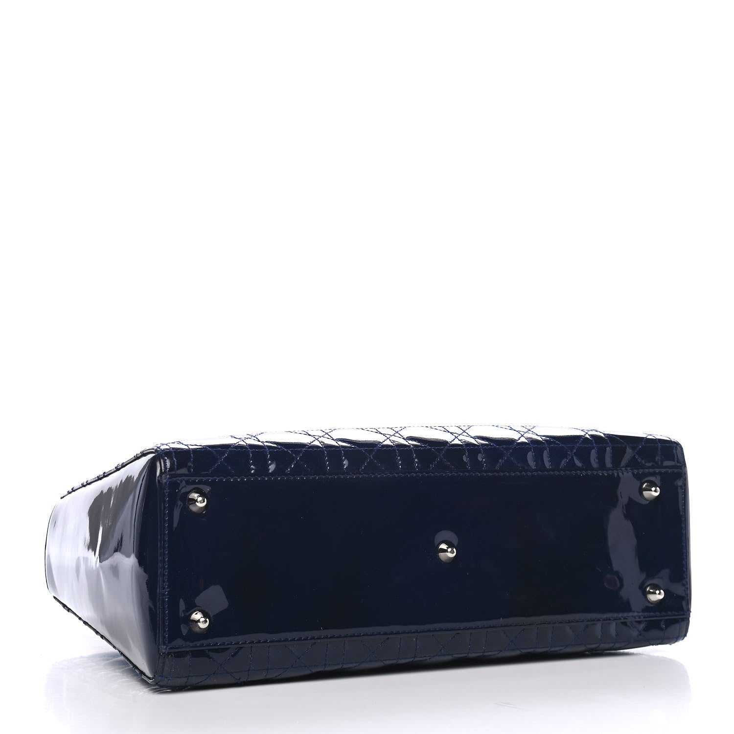 Christian Dior Patent Cannage Large Lady Dior Navy Blue 3 of 4