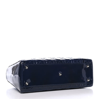 Christian Dior Patent Cannage Large Lady Dior Navy Blue 3 of 4
