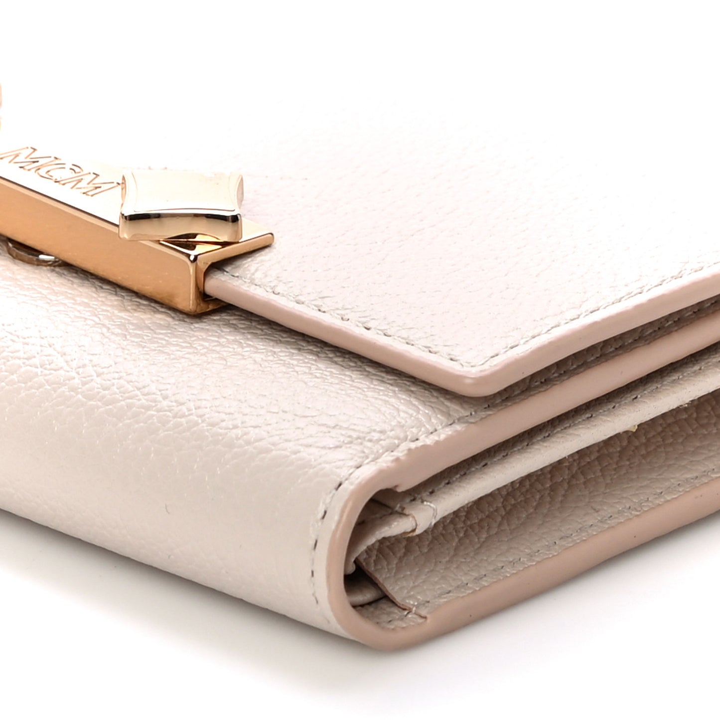 Goatskin Milano Tri-Fold Wallet Beige