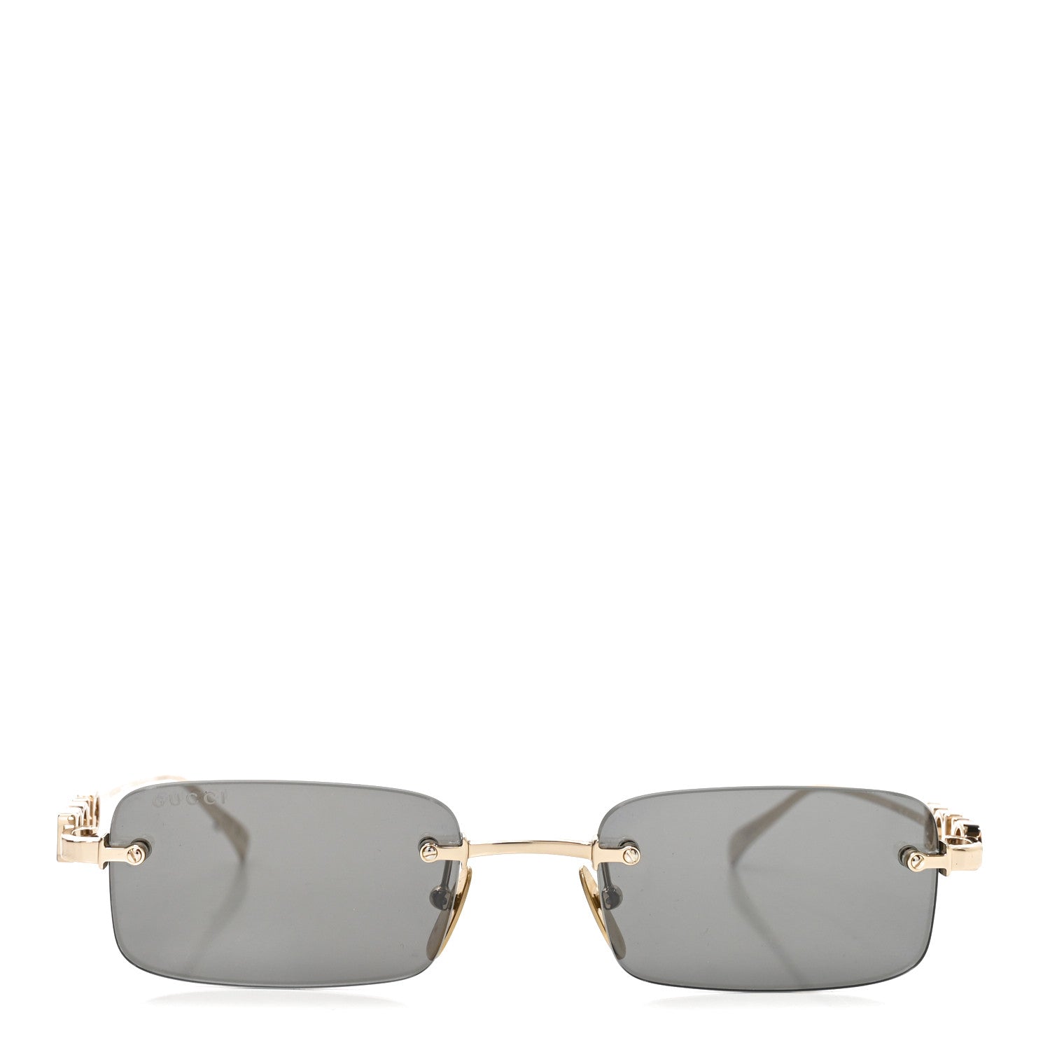 Gucci Metal Logo Rectangle Sunglasses GG1808S Gold 2 of 7