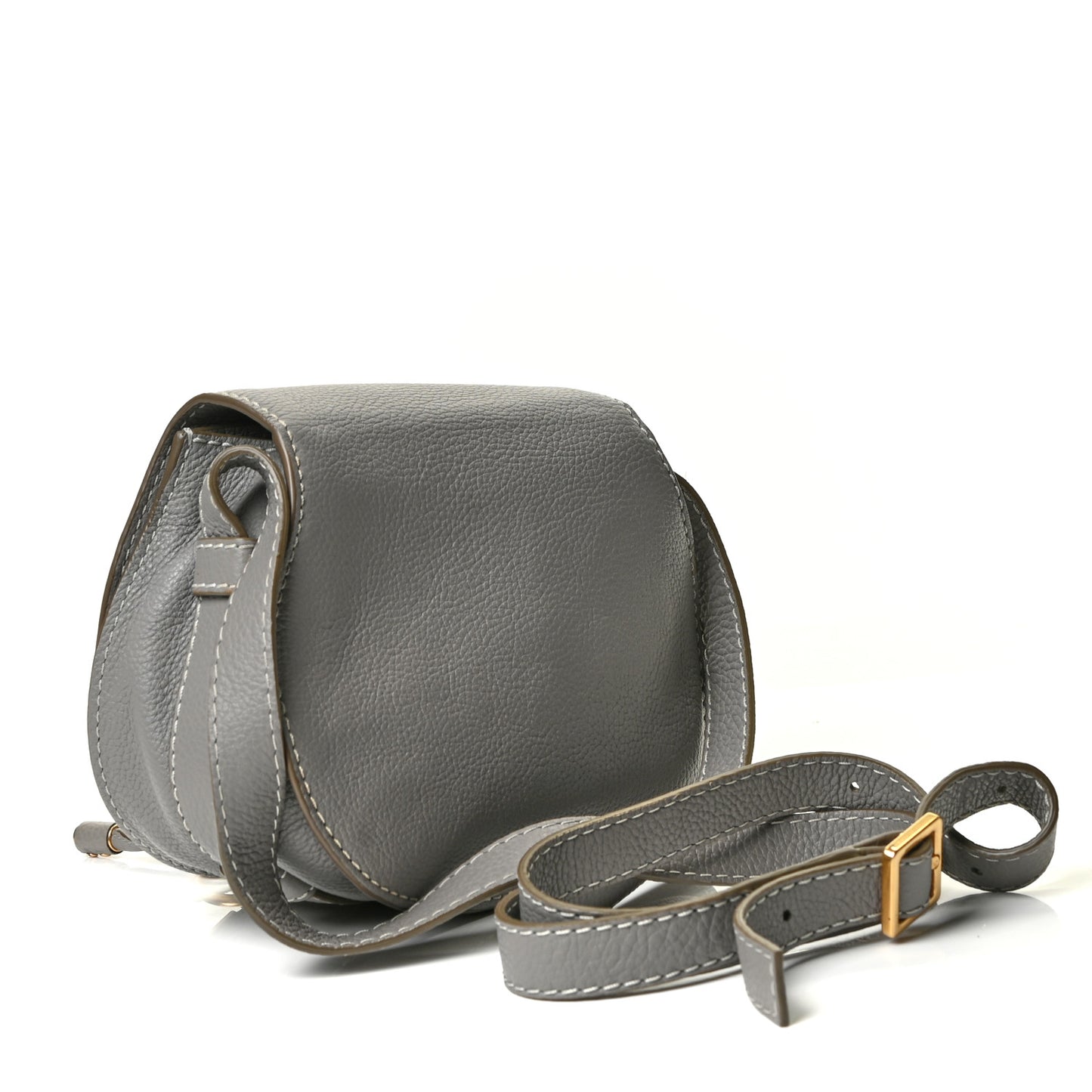 Calfskin Mini Marcie Round Crossbody Bag Cashmere Grey