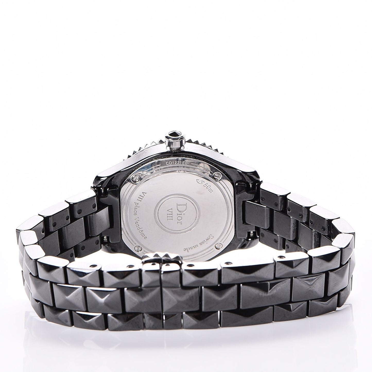 Stainless Steel Ceramic Diamond 28mm Dior VIII Quartz Watch Black