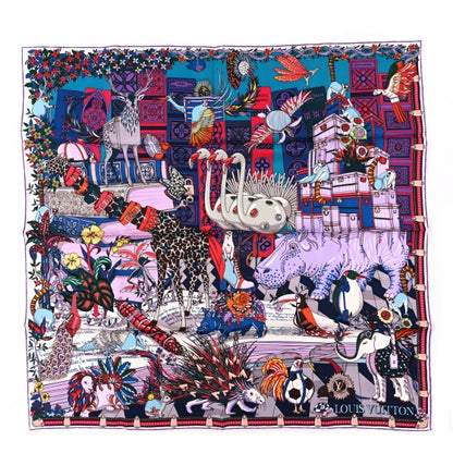 Louis Vuitton Silk Monogram LV Wonderland Square Scarf Turquoise 1 of 3