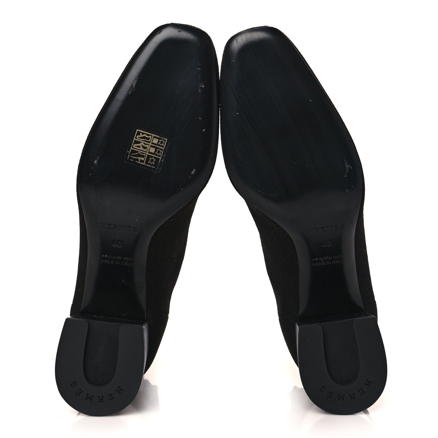 Hermes Knit Calfskin Volver Ankle Boots 40 Black 5 of 8