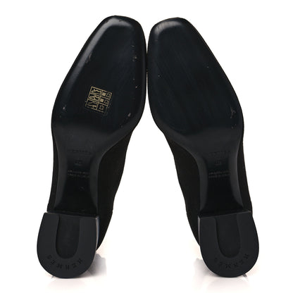 Hermes Knit Calfskin Volver Ankle Boots 40 Black 5 of 8