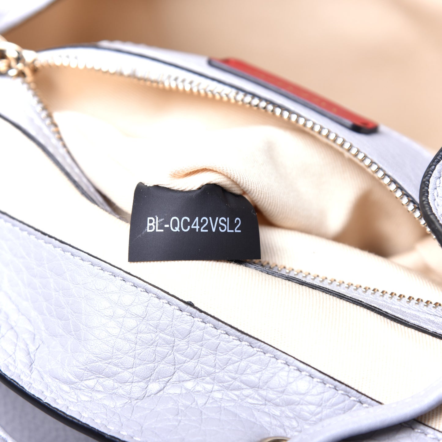 Pebbled Calfskin Rockstud Double Pocket Backpack Pastel Grey