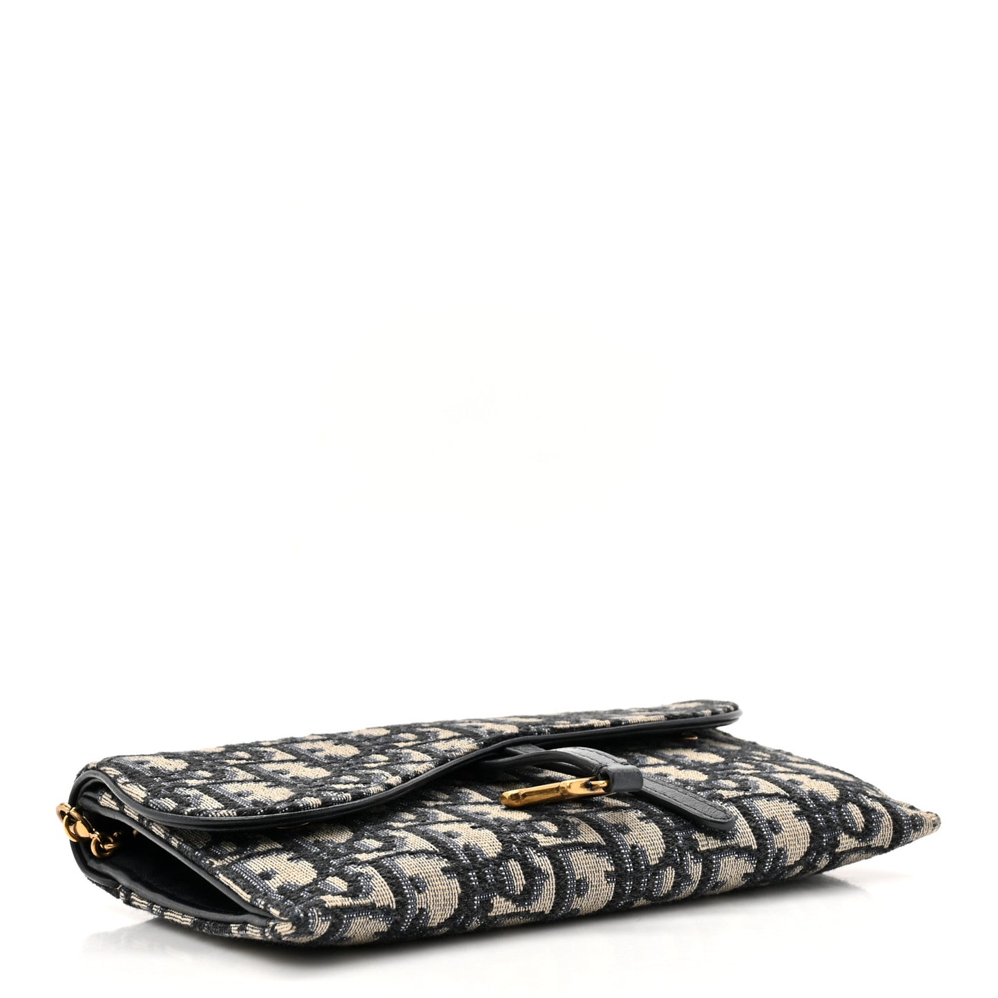Oblique Saddle Chain Long Wallet Blue