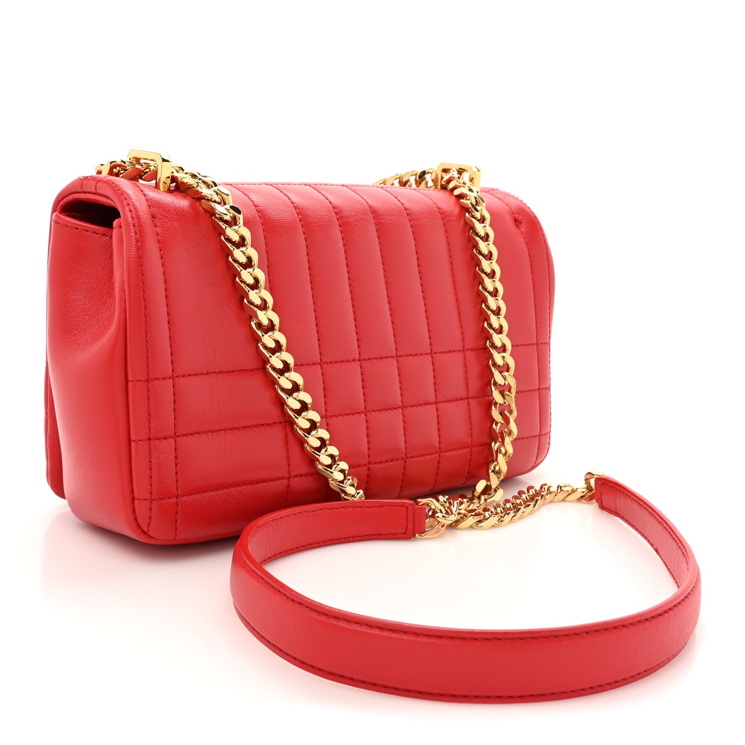 Burberry Lambskin Quilted Small Lola Bag Bright Red 3 of 11