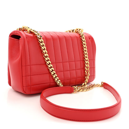 Burberry Lambskin Quilted Small Lola Bag Bright Red 3 of 11