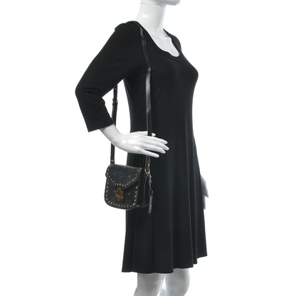 MCM Visetos Small Patricia Studded Crossbody Bag Black 2 of 9