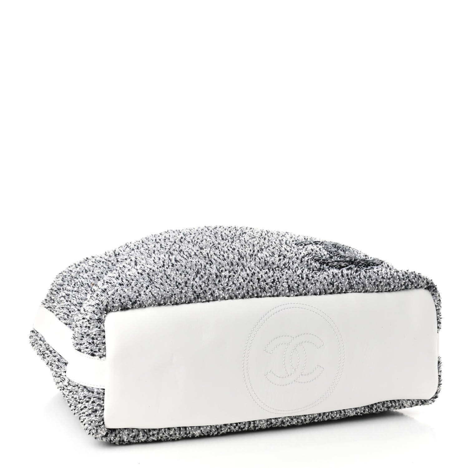 Chanel Terry Cotton Fizzy Tote Black White 3 of 4