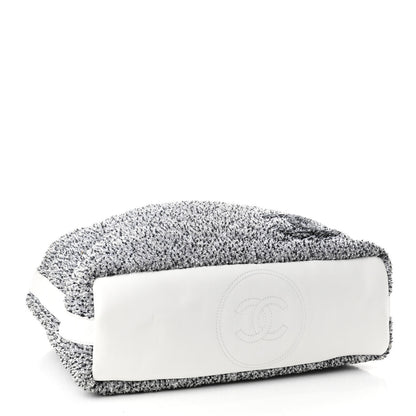 Chanel Terry Cotton Fizzy Tote Black White 3 of 4