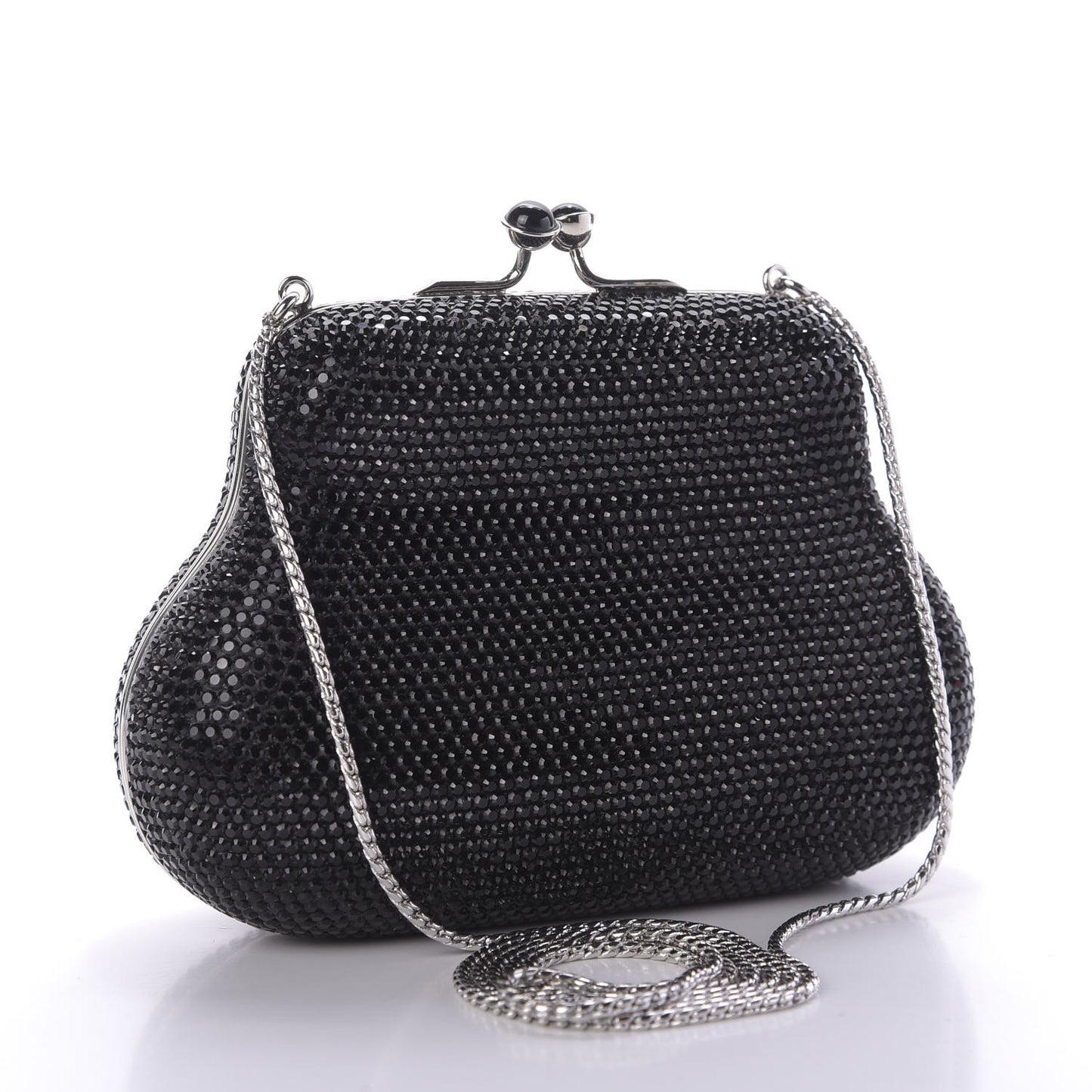 Swarovski Crystal Minaudiere Clutch Black
