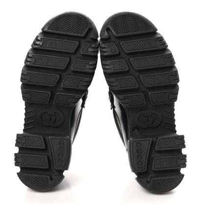 Gucci Magnum Calfskin Nappa Samoa Womens Horsebit Platform Chunky Lug Sole 40mm Loafers 36 Black 5 of 8