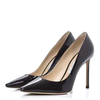 Jimmy Choo Patent Pointy Toe Romy 100 Pumps 39 Black 3 of 7