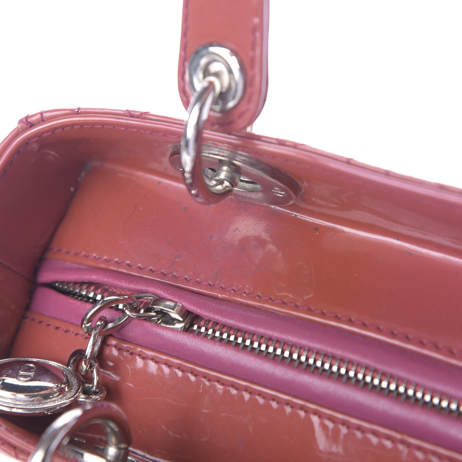 Christian Dior Patent Cannage Medium Lady Dior Pink 10 of 15