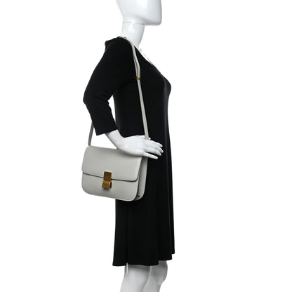 Celine Liege Calfskin Medium Classic Box Flap Bag Pale Grey 2 of 14