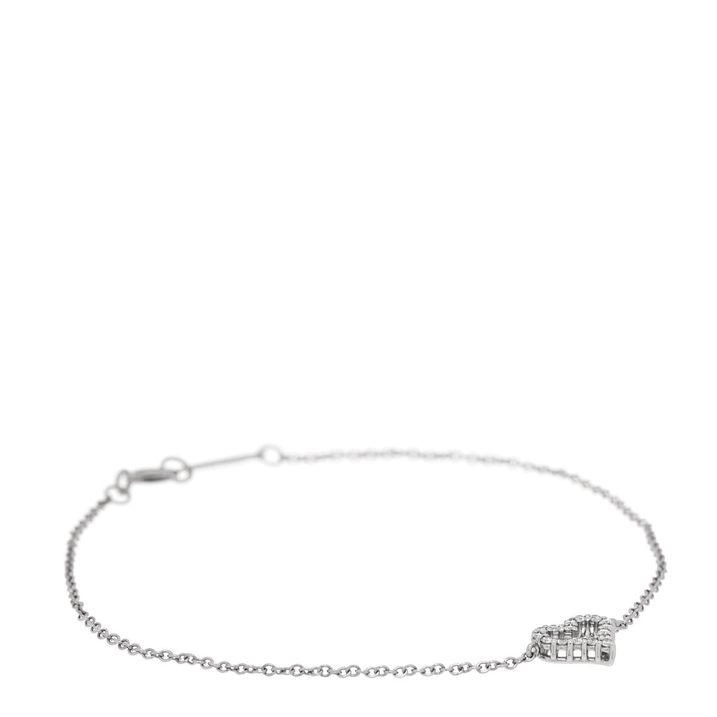 Platinum Diamond Heart Bracelet