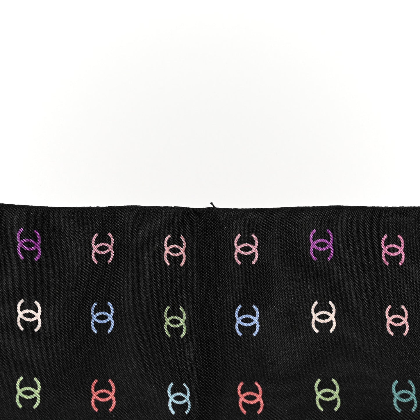 Silk Polka Dot CC Slim Bandeau Scarf Black Multicolor
