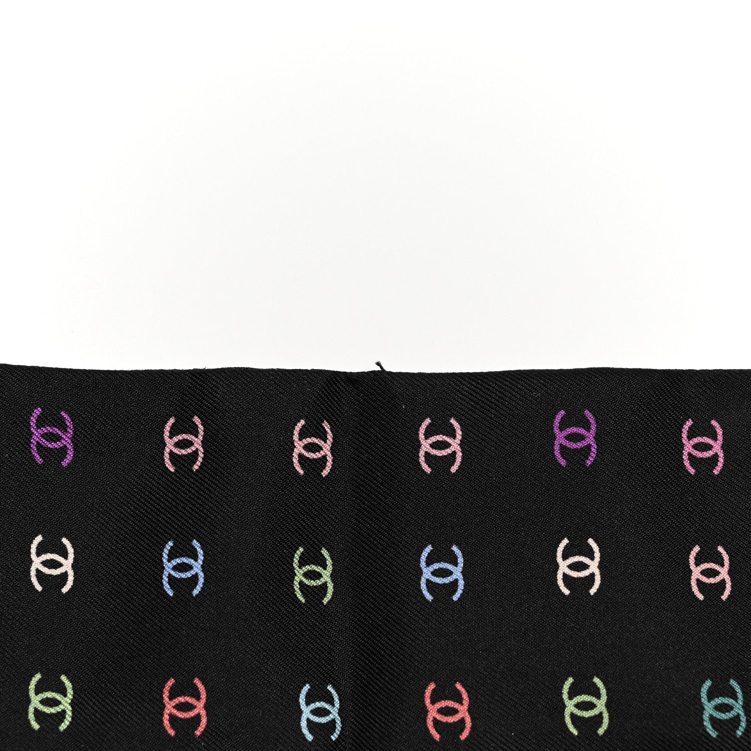 Chanel Silk Polka Dot CC Slim Bandeau Scarf Black Multicolor 4 of 4