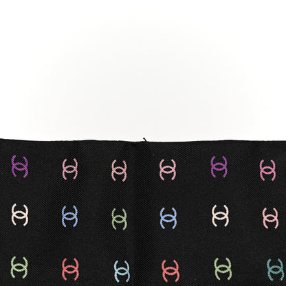 Chanel Silk Polka Dot CC Slim Bandeau Scarf Black Multicolor 4 of 4