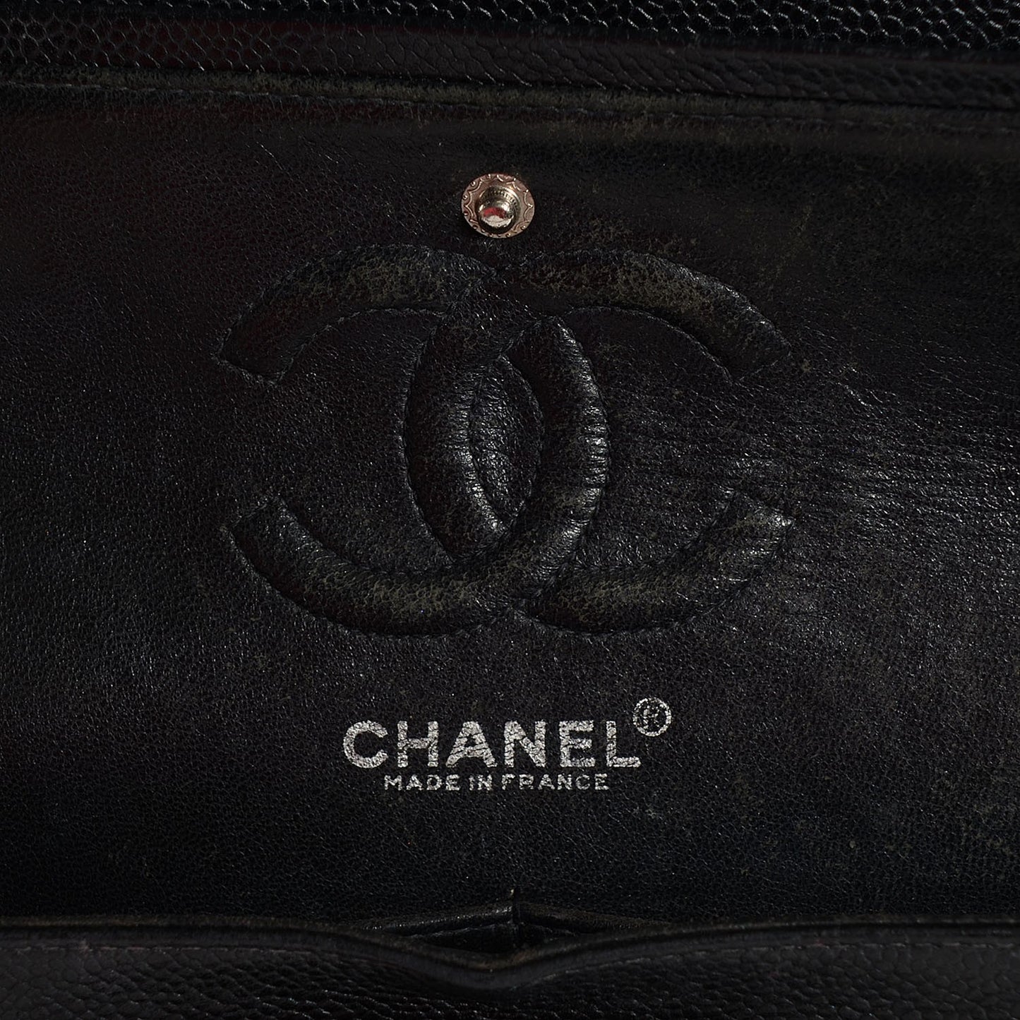 Caviar Quilted Small Double Flap Black