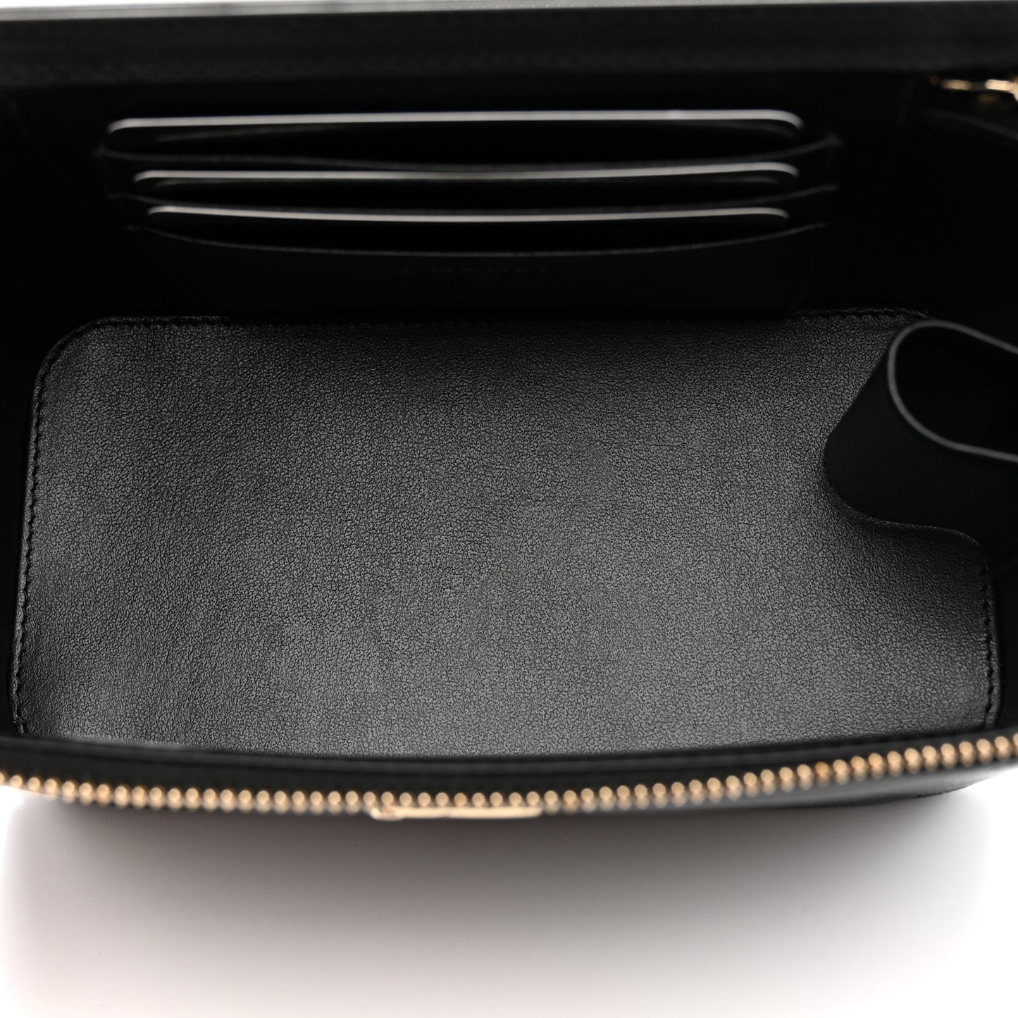 Caviar Quilted Top Handle Long Vanity Black