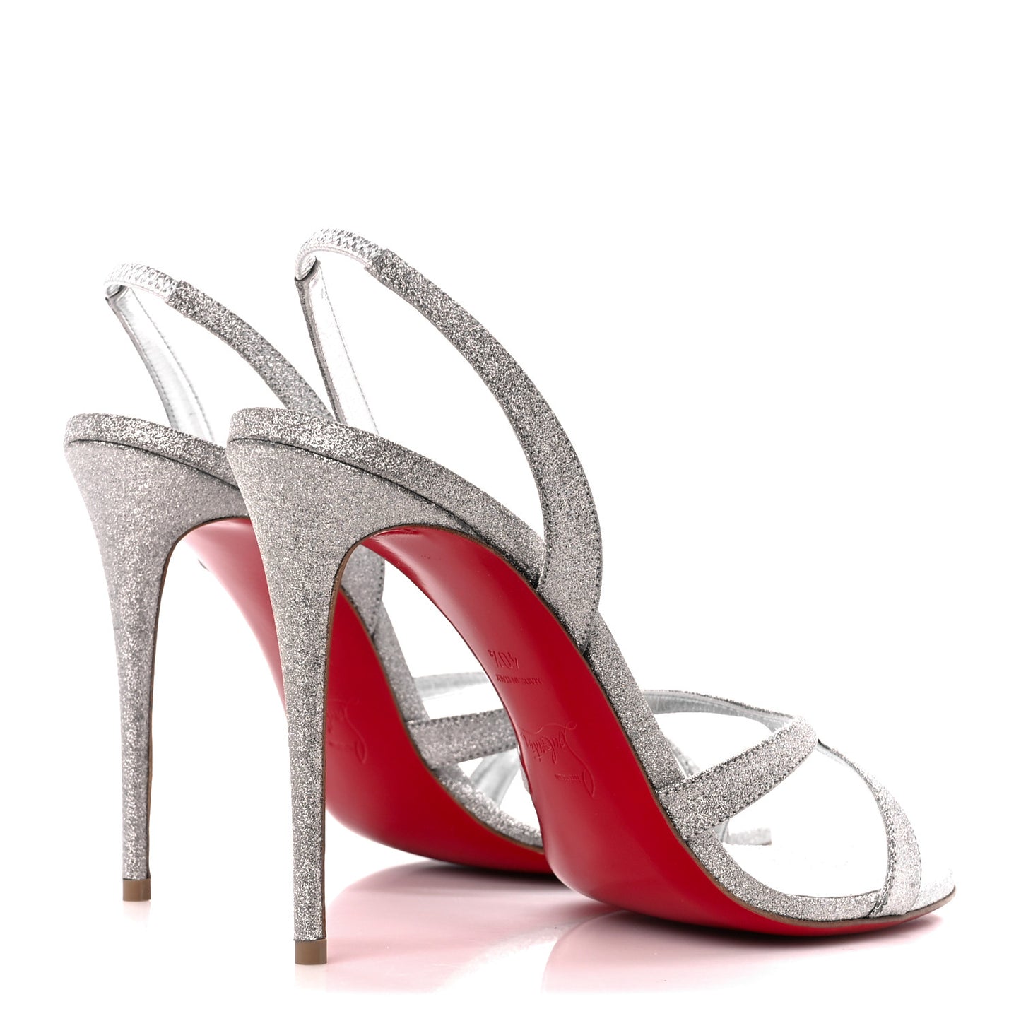 Glitter Emilie 100 Slingback Sandals 40.5 Silver