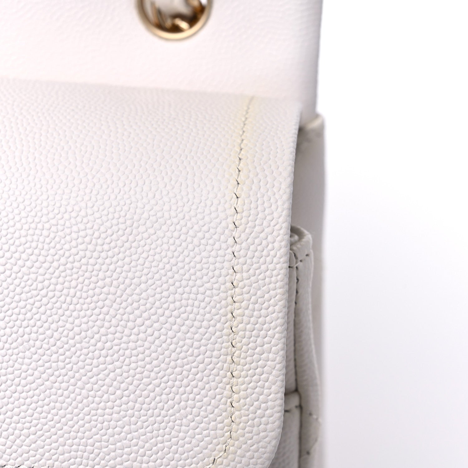 Chanel Caviar Quilted Jumbo Double Flap White 17 of 21