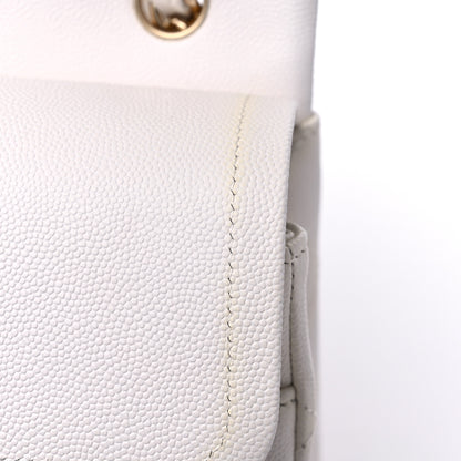Chanel Caviar Quilted Jumbo Double Flap White 17 of 21