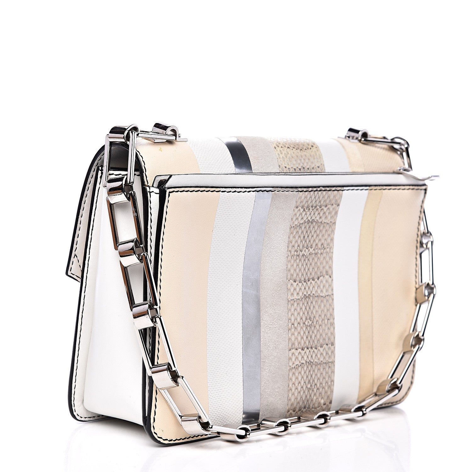 Proenza Schouler Elaphe Ayers Hava Shoulder Bag White Beige Silver 2 of 13