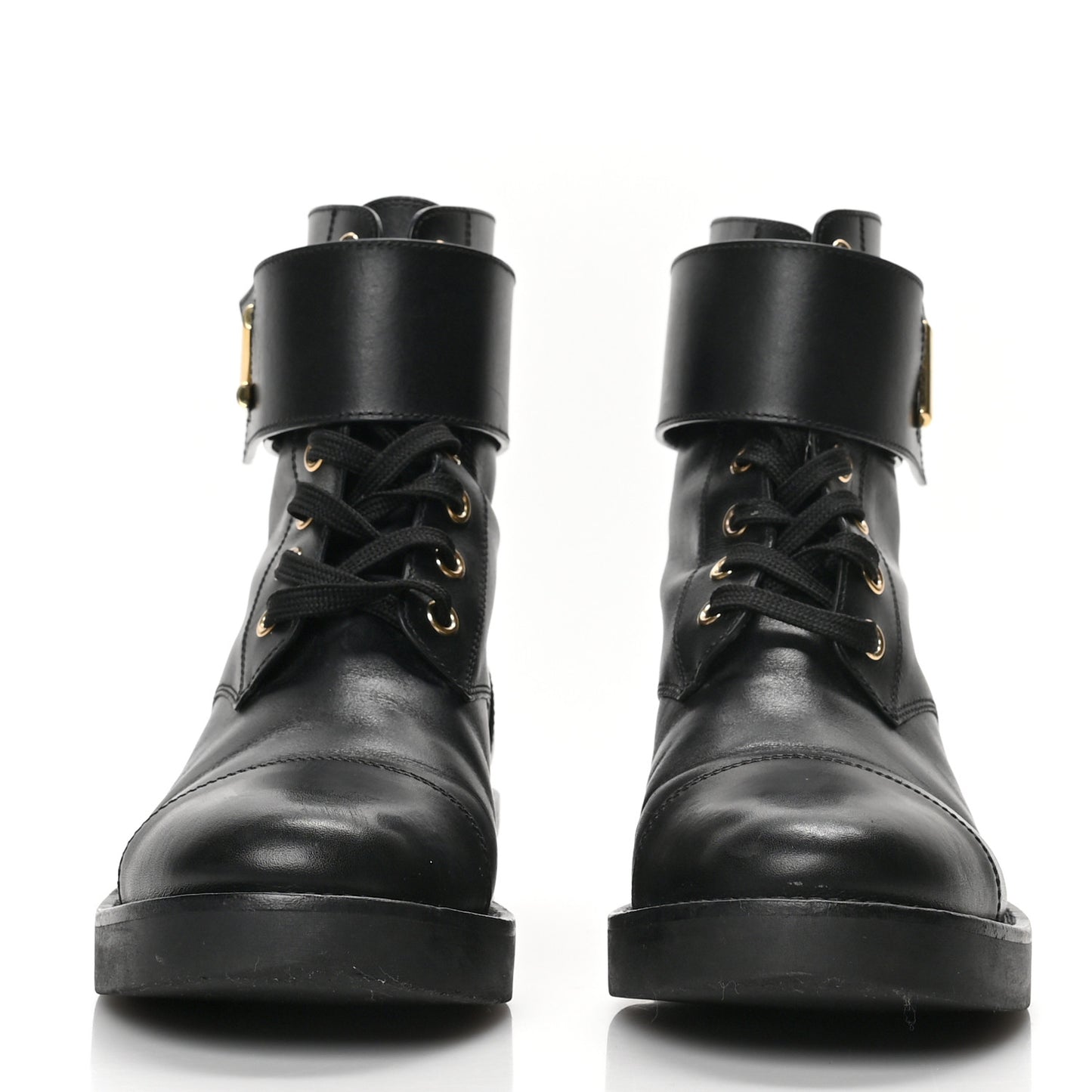 Calfskin Wonderland Flat Ranger Boots 36 Black