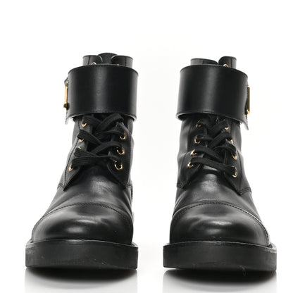 Louis Vuitton Calfskin Wonderland Flat Ranger Boots 36 Black 2 of 8