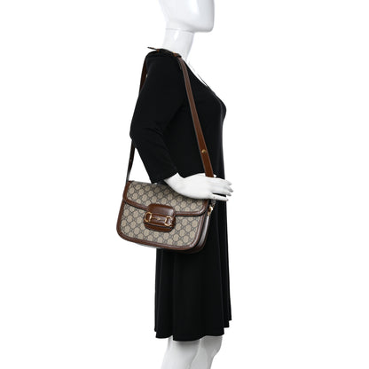 Gucci GG Supreme Monogram Horsebit 1955 Shoulder Bag Beige Brown Sugar 2 of 10