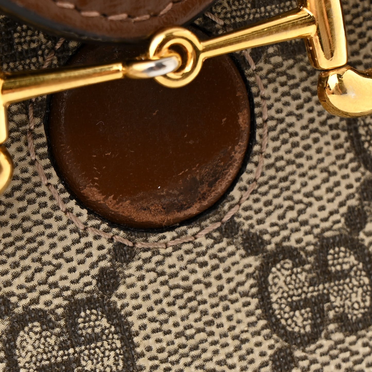 GG Supreme Monogram Mini Horsebit 1955 Crossbody Bag Beige Brown Sugar