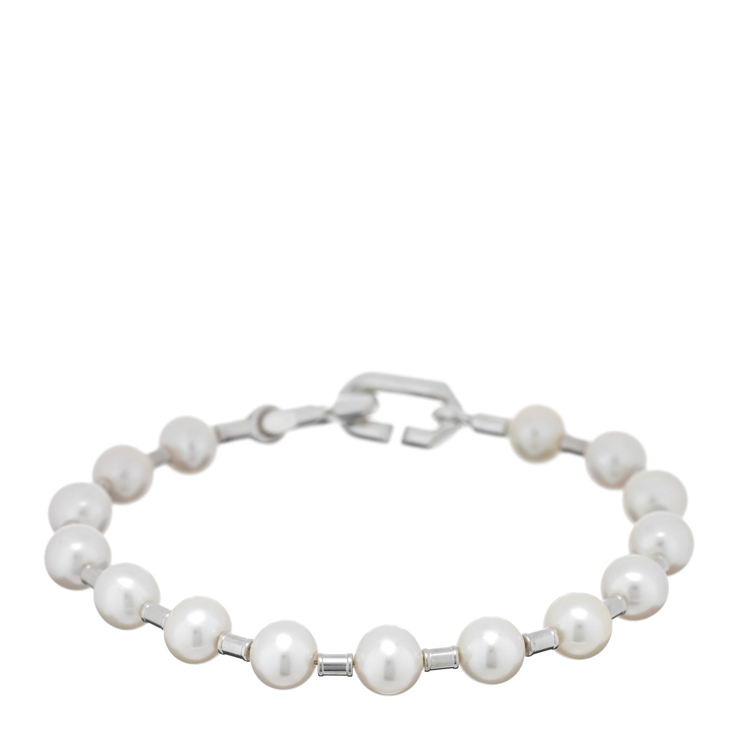 Tiffany Sterling Silver Pearl 7-8mm HardWear Bracelet 1 of 4