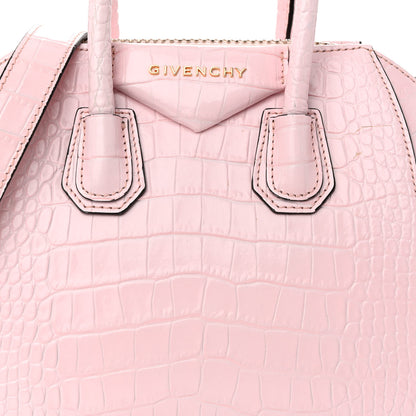 Givenchy Calfskin Crocodile Embossed Mini Antigona Pink 8 of 10