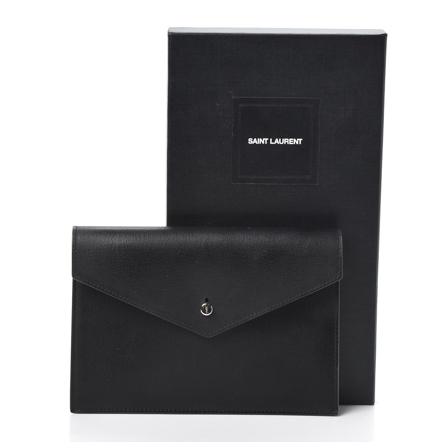 Saint Laurent Calfskin Passport Holder Black 9 of 9