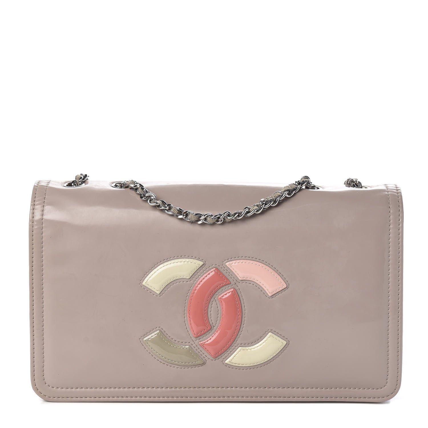 Chanel Vinyl Lipstick Flap Dark Beige 1 of 9