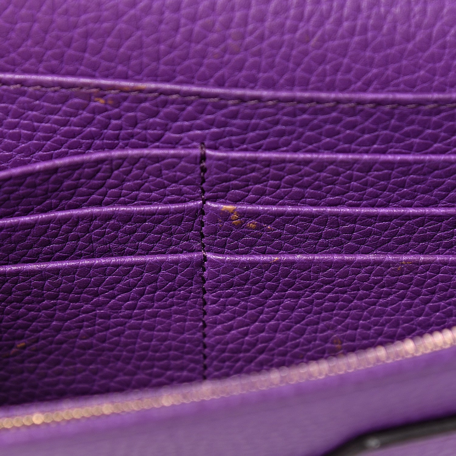 Gucci Pebbled Calfskin Soho Wallet on Chain Shine Purple 10 of 16