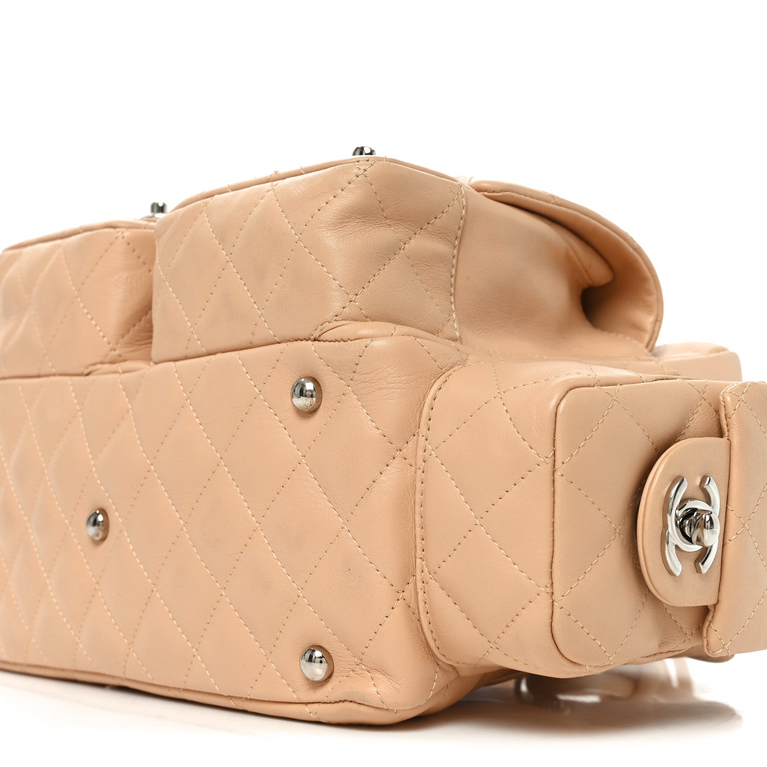 Chanel Calfskin Quilted Small Cambon Multipocket Reporter Beige 10 of 10