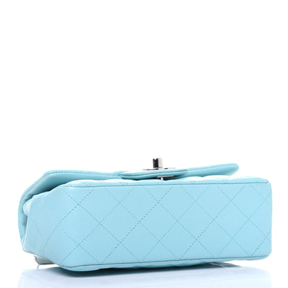 Chanel Lambskin Quilted Mini Rectangular Flap Neon Blue 4 of 12