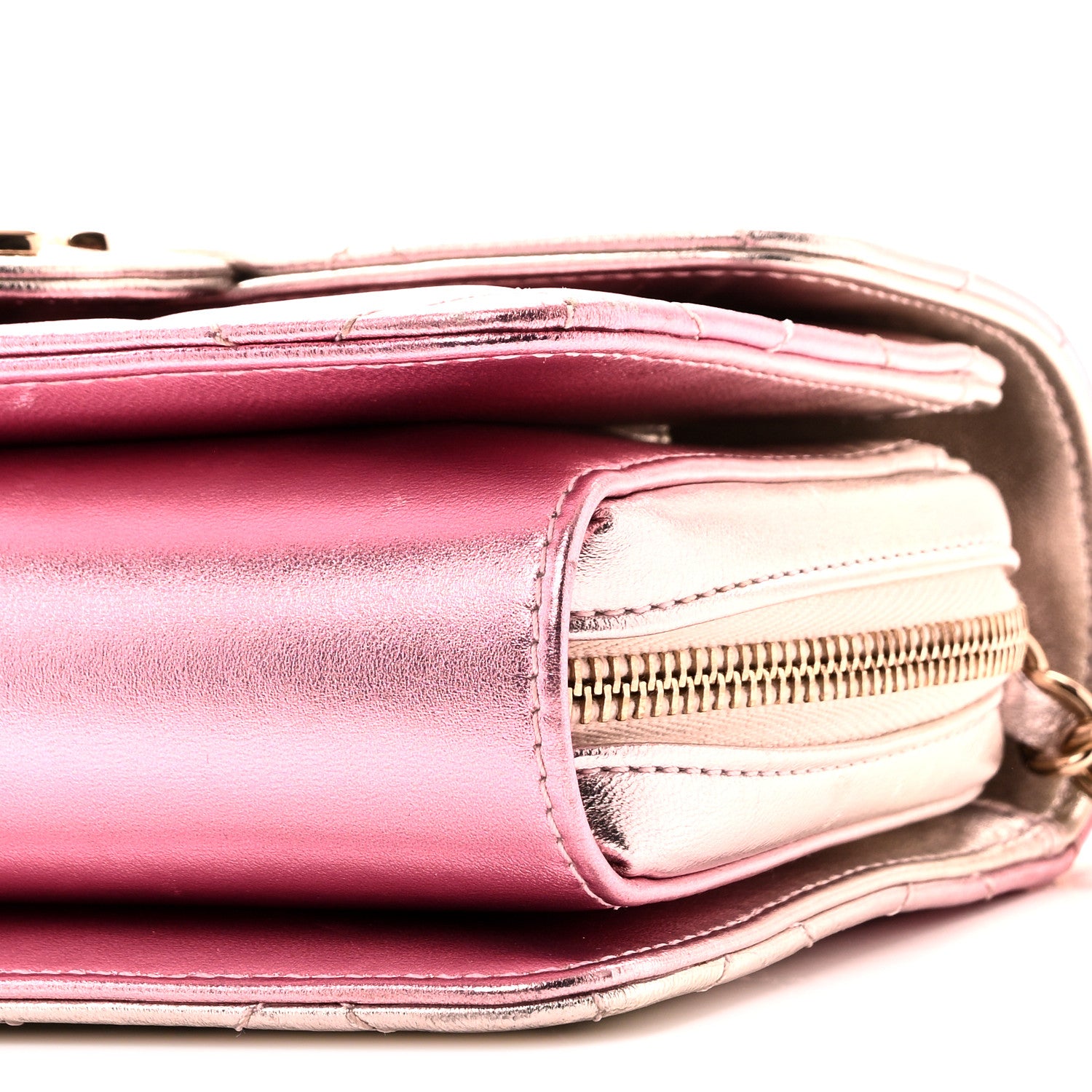 Chanel Metallic Lambskin Like A Wallet Flap Golden Pink 10 of 11