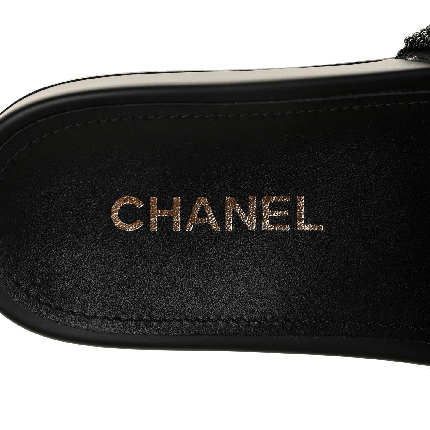 Lambskin Pearl Beaded Woven Slides 37 Black