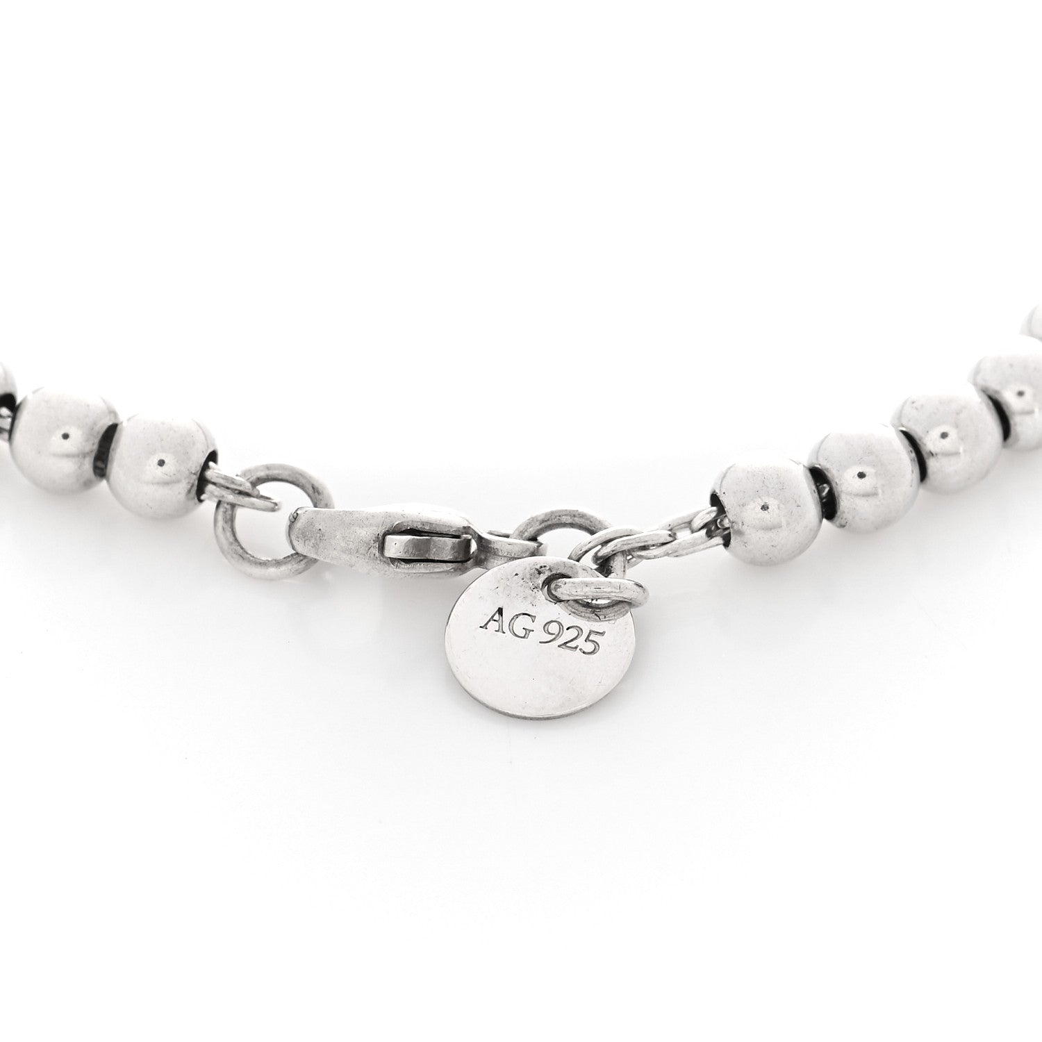 Tiffany Sterling Silver 4mm Bow Bead Bracelet 5 of 7