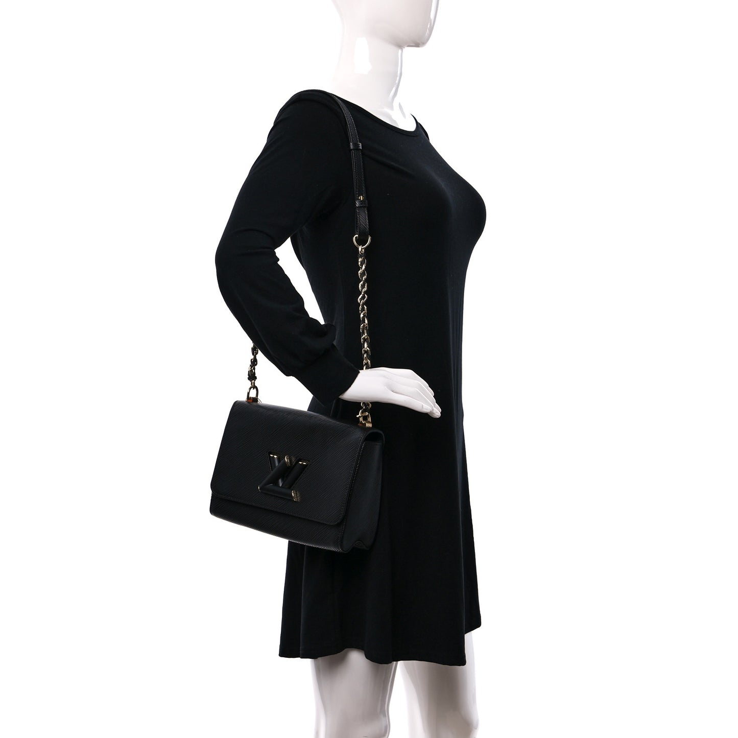 Epi Twist Braided Strap Shoulder Bag MM Black