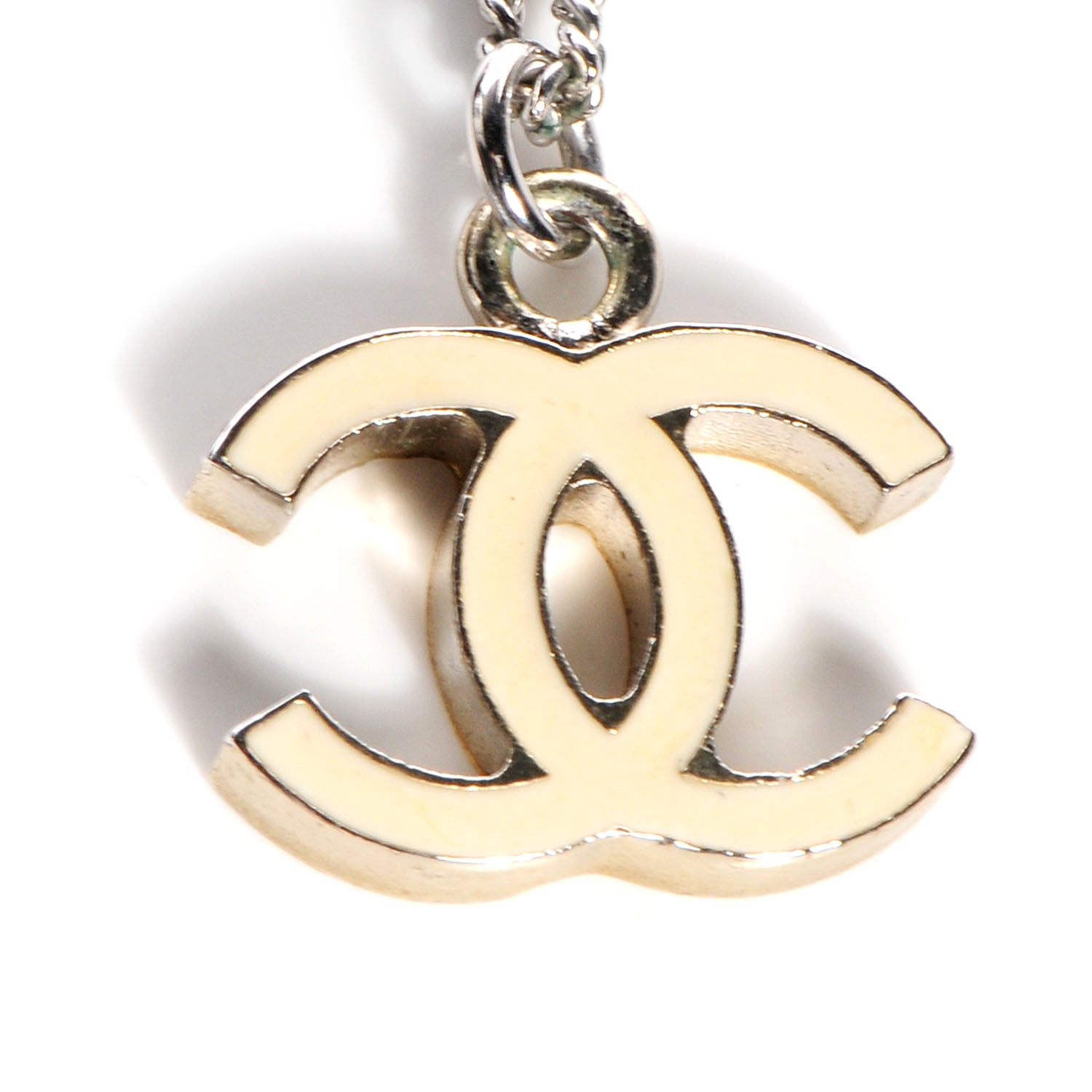 Chanel Enamel CC Necklace Beige 4 of 6