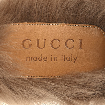 Gucci Tartan Fur Embroidered Mens Princetown Slippers 8 Red 8 of 8